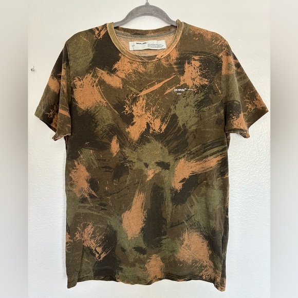 Off-White Khaki Paintbrush Camo Oversized T-Shirt - Picture 4 of 16